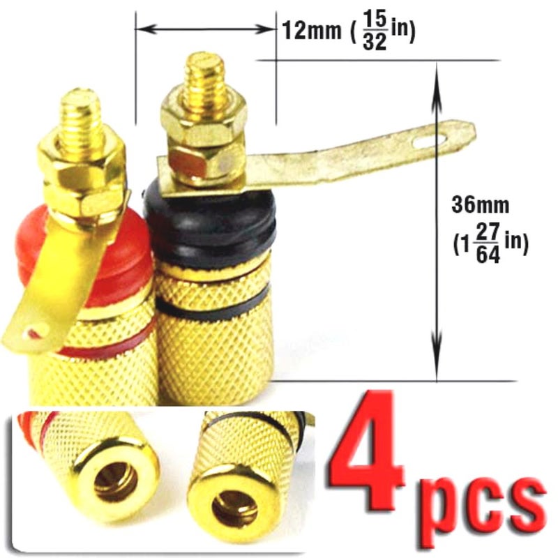 CESS Amplifier Terminal Connector Binding Post Banana Plug Jack Socket (4 Pack) - Image 4